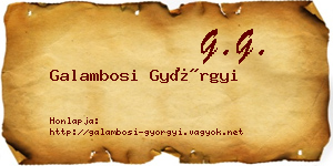 Galambosi Györgyi névjegykártya